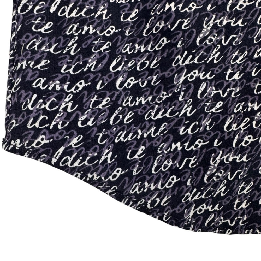 CAbi Medium Te Amo Navy Blue Blouse 5336 Love Letter Women's Shirt Top Tunic - Picture 4 of 8